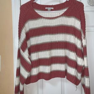 Slouchy striped knit sweater